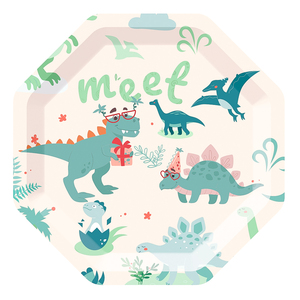 Juego de Vajilla Desechable con Diseño de Dinosaurios DAMAI, Platos de Papel, Servilletas, Vasos, Artículos para Fiestas para 24 Personas - Product Image 4