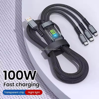 Prix usine 3 en 1 câble USB chargeur rapide 1.2M câble de charge pour câbles de données de téléphone portable 3 en 1
