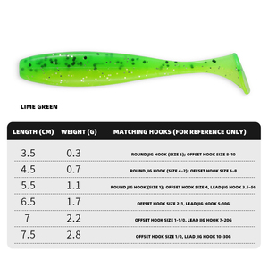 Boîte de 50 leurres de pêche à queue de pagaie, 3,5-7,5 cm, leurres souples en PVC, leurres nageurs pour la pêche à la truite, au crappie et au bar en eau douce - Product Image 2
