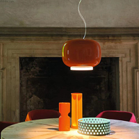 Lámpara Colgante Ovalada de Vidrio y Hierro de Color Brillante, Moderna y Minimalista, de Vidrio Artístico Soplado a Mano, Luz Cálida para Comedor, Villa, Cafetería, Bar, Hogar