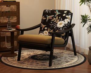 Fauteuil simple en bois de style français pour balcon de salon, décor de chambre à coucher vintage avec une <span class=keywords><strong>chaise</strong></span> relaxante légère et luxueuse - Product Image 1