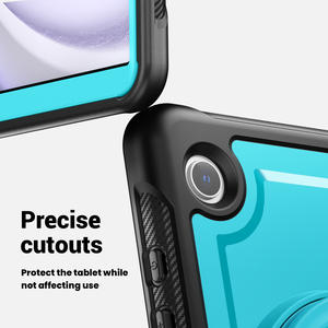 Pour <span class=keywords><strong>Samsung</strong></span> Galaxy Tab A9 étui en TPU avec poignée rotative 360 bandoulière détachable Position précise du trou - Product Image 4