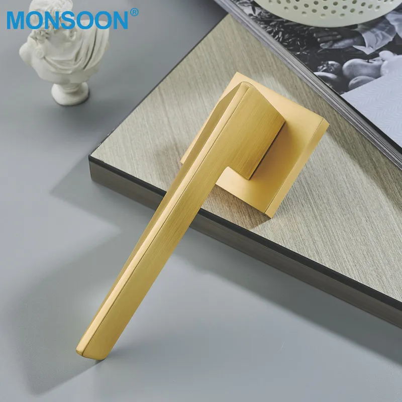 Modern stainless steel zinc alloy design pull handle gold color luxury door handle for door