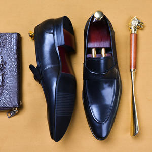 Chaussures pour hommes en cuir à bout pointu, chaussures de ville en cuir véritable, chaussures décontractées et confortables - Product Image 2