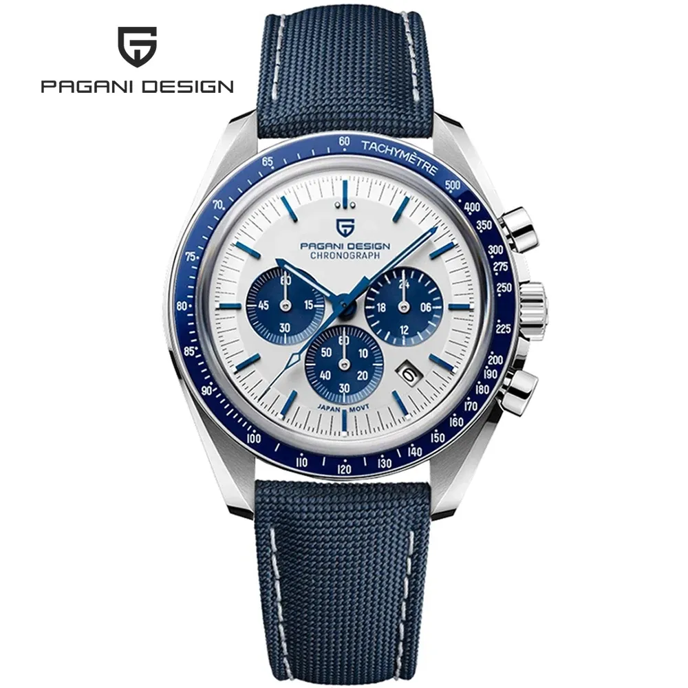 Pagani thiết kế 40mm thể thao xem tự động ngày Sapphire thời gian Mã đồng hồ thời trang không thấm nước của nam giới thạch anh xem nhật bản vk63 thương hiệu