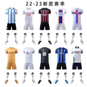 Customizable Thai quality logo numbers skin friendly Comfortable and quick-drying striped football jersey soccer uniform