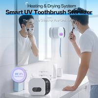 Esterilizador Eléctrico UV 2 en 1 para Cepillos de Dientes y Maquinillas de Afeitar, con Calentamiento y Secado, Recargable por USB-C, 1000mAh, Desinfección en 5 Minutos