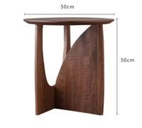 Tables basses noires simples nordiques rondes en chêne Table d'appoint de canapé moderne en bois Tables de café d'appoint en bois