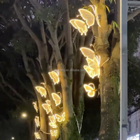 Décoration de papillon LED flottant ZKAI, ailes réalistes en mouvement pour mariage, Noël, fête, décoration de festival