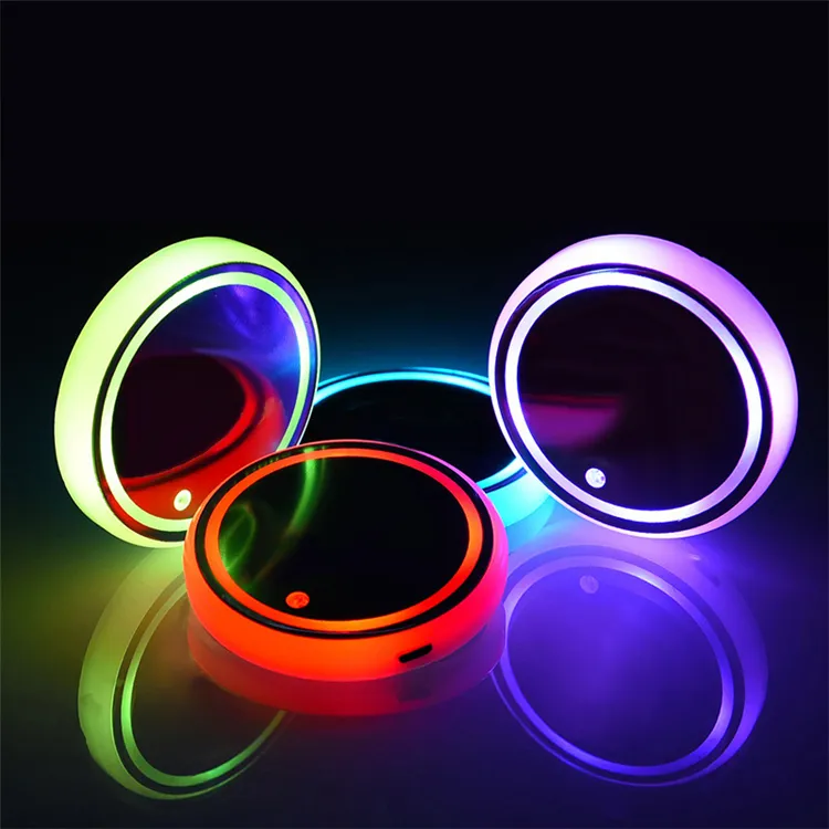 Led Auto Bekerhouder Acryl Waterdichte Fles Cup Mat Intelligente Charmley Lichtgevende Water Drink Licht Auto Led Cup Coaster