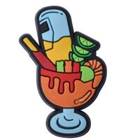 Accessoires pour sabots en PVC souple, motifs dessin animé, bon marché, en gros, pour boissons, collations, sandales, snacks australiens, fast-food