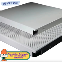 Panneaux de plafond en aluminium ignifuges de classe A pour les projets de systèmes suspendus en grille T pour les halls et couloirs de supermarchés