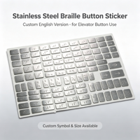 Autocollants de boutons en braille en acier inoxydable Modèle 011 Taille personnalisée pour boutons d'ascenseur dans les milieux commerciaux et médicaux