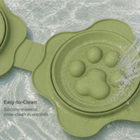 Bol pour animaux de compagnie en silicone personnalisé EversoulPet ODM/OEM pour le camping et la randonnée, pliable et portable, pour chiens et chats, avec mousqueton