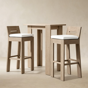 Custom Hardware Table OEM ODM Custom Accessible Luxury Wooden Square HighStool Table for Courtyard Seaside Villa - Product Image 2