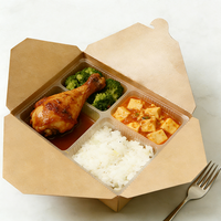 Boîtes alimentaires jetables biodégradables en papier kraft personnalisées pour les restaurants de sushis et de nouilles