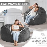 Fauteuil pouf extra large en tissu velours, personnalisable