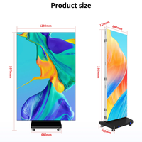 Panneau électronique LED GOB pliable à trois volets, affichage LED pliable double face P2.5 P1.86