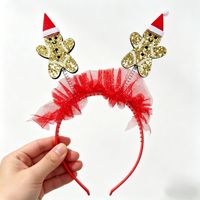 Serre-tête unisexe fait main à thème de Noël, style doux, motif bonhomme de pain d'épices, pour fêtes et réunions