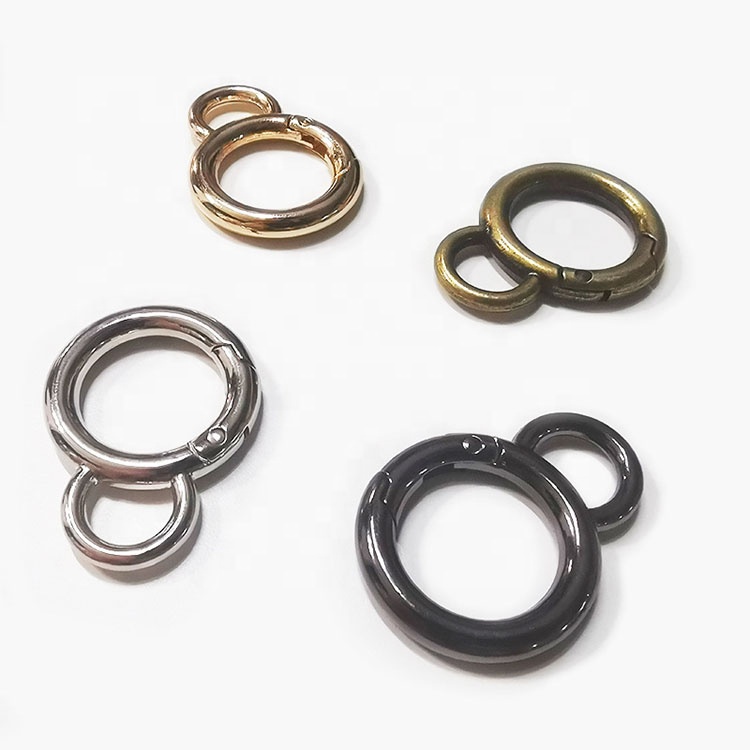 Фигурка из сплава, 8 пружинных застежек, круглый крючок, застежка, Открытое кольцо, кольцо для ключей, пряжка, аксессуары для багажа
