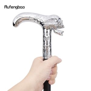 Canne de marche Rufengbao Leopard Head 90cm en acier carbone, bâton de luxe tendance pour hommes et femmes - Product Image 3