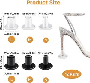 Anti-Slip Noise Heels Caps <b>Covers</b> Heels Replacement Tips Heel Stoppers High Heel Protectors for Wedding Grass Outdoor Events - Product Image 5