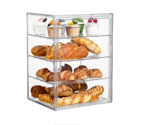 Étagère de présentation en acrylique transparent multicouche avec porte magnétique, étagère de rangement alimentaire de table pour biscuits, pain, gâteaux, boîte de présentation de boulangerie