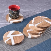 Articles de décoration de chambre YINHAO, accessoires de décoration de table, sous-verres en bois et en résine, sous-verres pour protéger la table basse