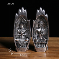 Statue de bouddha en résine de baptême zen asiatique, Figurine de moine faite à la main, décoration de la maison, Tathagata, inde, Yoga, Mandala, sculpture à la main, 2 pièces/ensemble