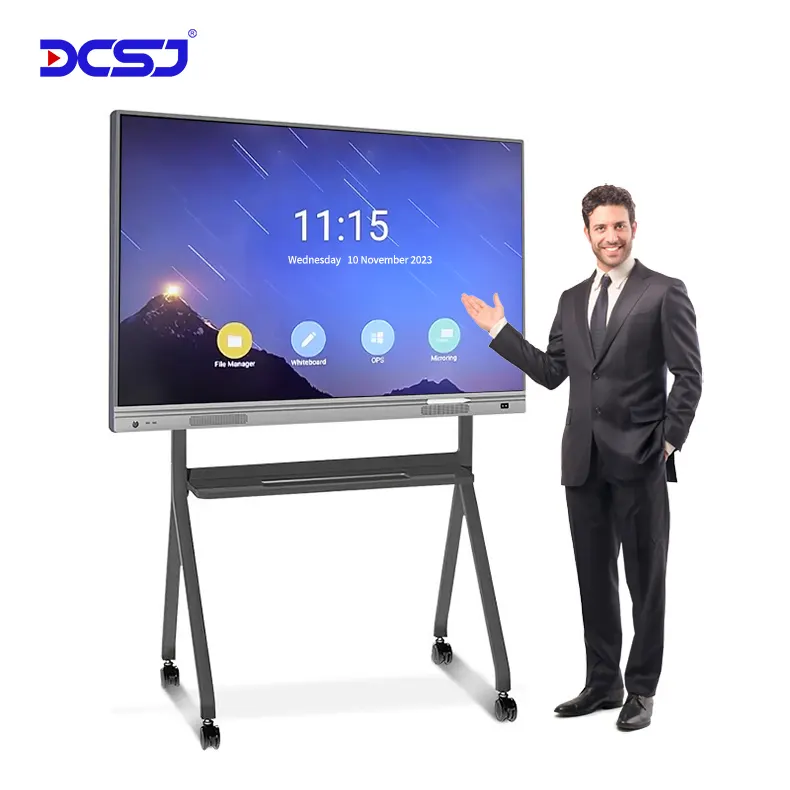 Dcsj tất cả trong một hội nghị TV máy tính bảng 65 75 85 100 inch cảm ứng màn hình LCD thương mại di động hội nghị Màn hình hiển thị