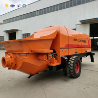 Pompe à béton diesel mobile efficace pour petits projets, montée sur remorque, machine de livraison de ciment sur roues