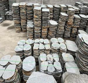 درج حديقة من البازلت الأسود الطبيعي، بلاط حجري غير منتظم الشكل للمسارات - Product Image 3