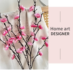 Faux fleurs de prunier <span class=keywords><strong>Prunus</strong></span> Mume en soie et fil de fer, faites à la main, réalistes, pour la décoration intérieure, le bureau, les mariages et les occasions hivernales - Product Image 5