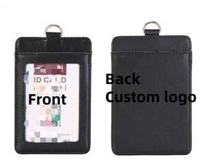 Logotipo personalizado multifuncional de cuero genuino de trabajo titular de la tarjeta de identificación de cuero inteligente tarjetas de crédito bolsa de manga para 2 tarjetas - Product Image 5