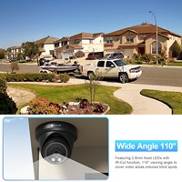 Cámara de Seguridad IP PoE 4COVR 4K 8MP, Vigilancia por Cable, Video para Exteriores con Audio, Detección Inteligente de Personas, Gran Angular, Visión Nocturna IR