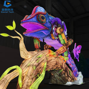 Linterna Mecánica Personalizada SGFL431 SCGenial, Linterna de Seda Camaleón con LED para Festival de Linternas, Uso en Jardín de Acción de Gracias, Resistente al Agua para Exteriores - Product Image 1