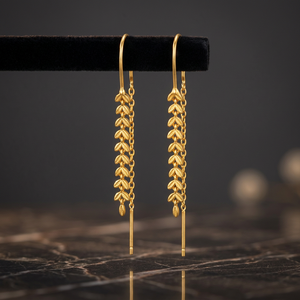 SOUMYA CREATIONS Pendientes de Moda para Mujer, Diseño de Gota, Latón Hecho a Mano, Chapado en Oro con Engaste de Garra, para Aniversarios y Ocasiones Especiales - Product Image 2