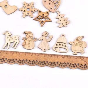 多种款式批发圣诞装饰品小礼品DIY圣诞树木质挂件小木片 - Product Image 3