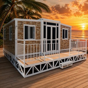 บ้านคอนเทนเนอร์เหล็กพับได้ SUNRISE Modern ขนาด 20 ฟุต แบบขยายได้ สำเร็จรูป 2 ห้องนอน สำหรับใช้ในเชิงพาณิชย์และที่อยู่อาศัย - Product Image 1