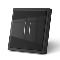 Mvava warna-warni EU/UK tombol besar PC kulit merasa Panel hitam 1/2 Gang 1/2 cara 250V lampu sentuh saklar dinding listrik dan Sokcet