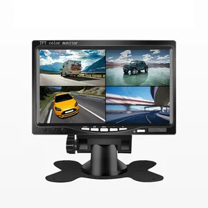 Pantalla dividida IPS de 7 pulgadas para autobús y camión, 4 canales, Quad AHD 720P, Monitor de visión trasera de seguridad para coche, Monitor Lcd de coche con grabación DVR integrada - Product Image 1