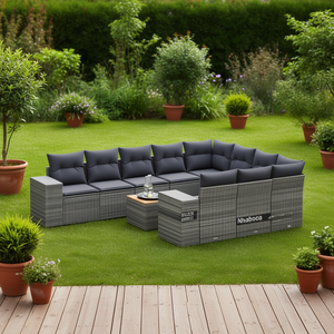 Conjunto de Sofás de Jardín Nhabaca para 8 Personas, Muebles de Ratán para Exteriores, Resistentes a la Intemperie, Diseño Contemporáneo - Product Image 2