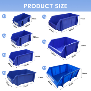Bac <span class=keywords><strong>de</strong></span> stockage industriel en plastique empilable et emboîtable pour entrepôt, petites pièces, outils, <span class=keywords><strong>vis</strong></span> et composants - Product Image 5