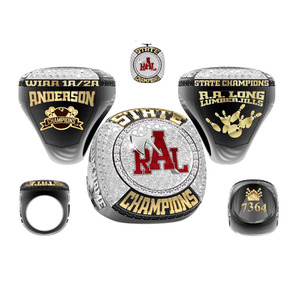 Bagues de championnat de sport en métal émaillé et doré avec logo personnalisé personnalisé - Product Image 4