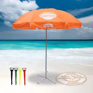 Профессиональный производитель Портативный пляжный зонтик на открытом воздухе с логотипом печати