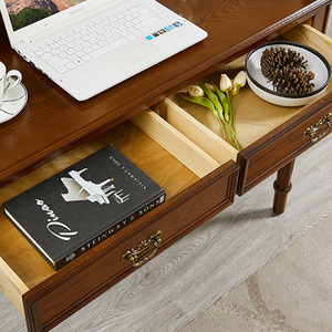 Escritorio de madera maciza a la venta, escritorio de estudio de estilo americano, mesa de aprendizaje para niños de varios tamaños con taburete, muebles para sala de estudio en casa - Product Image 5