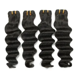 100 Manusia Perawan Wanita Rambut Panjang Seks Keriting Lebat Menenun, 8 Inch Rambut Manusia Menenun