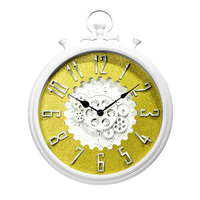 Horloge murale ronde moderne 47x38 cm, horloge murale vintage de luxe avec engrenages, vente en gros, dropshipping DDP