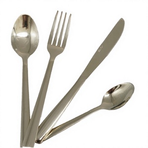 Ensemble de couverts modernes en acier inoxydable avec finition miroir haute brillance, compatible lave-vaisselle, pour la restauration, les restaurants, les hôtels, les mariages. - Product Image 1