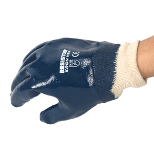 Gants <span class=keywords><strong>de</strong></span> <span class=keywords><strong>travail</strong></span> résistants à l'eau et à l'huile, à large bord, en nitrile bleu, <span class=keywords><strong>de</strong></span> qualité supérieure - Product Image 3
